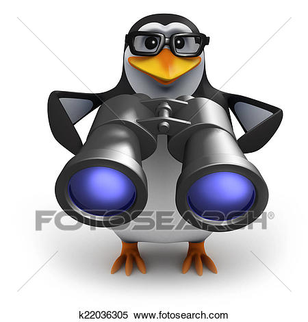 3d-pinguino-osservatore-uccello-con-archivio-illustrazioni__k22036305